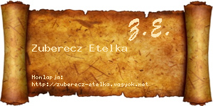 Zuberecz Etelka névjegykártya